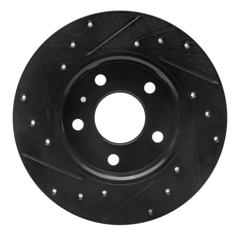 Chevrolet ASTRA Brake Rotor (1) - Rear Right - R1 Concepts - Drilled & Slotted - Black - `02-`08